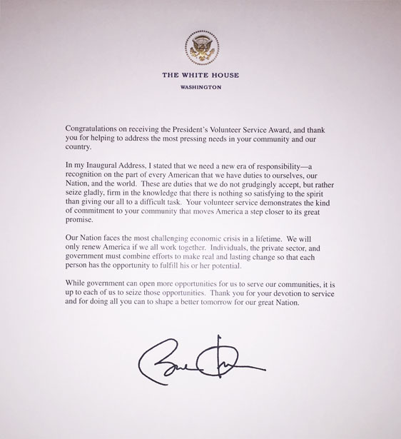 White House Lifetime Acheivement award to anti-smoking adovcate Patrick Reynolds from President Obama in September, 2015